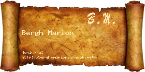 Bergh Marion névjegykártya